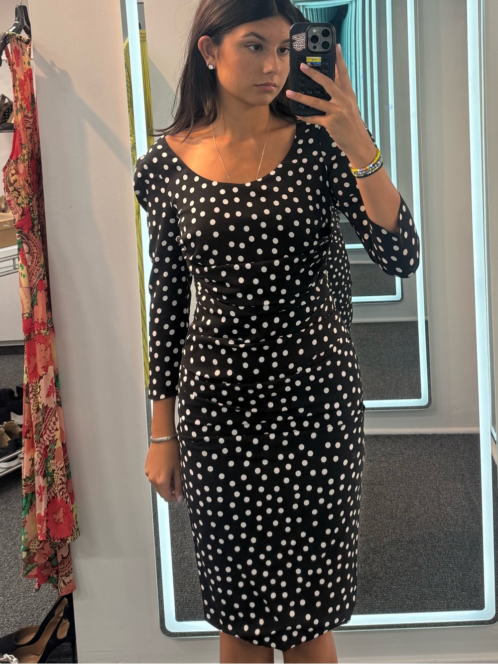 Dolce & Gabbana polka dot ruched dress